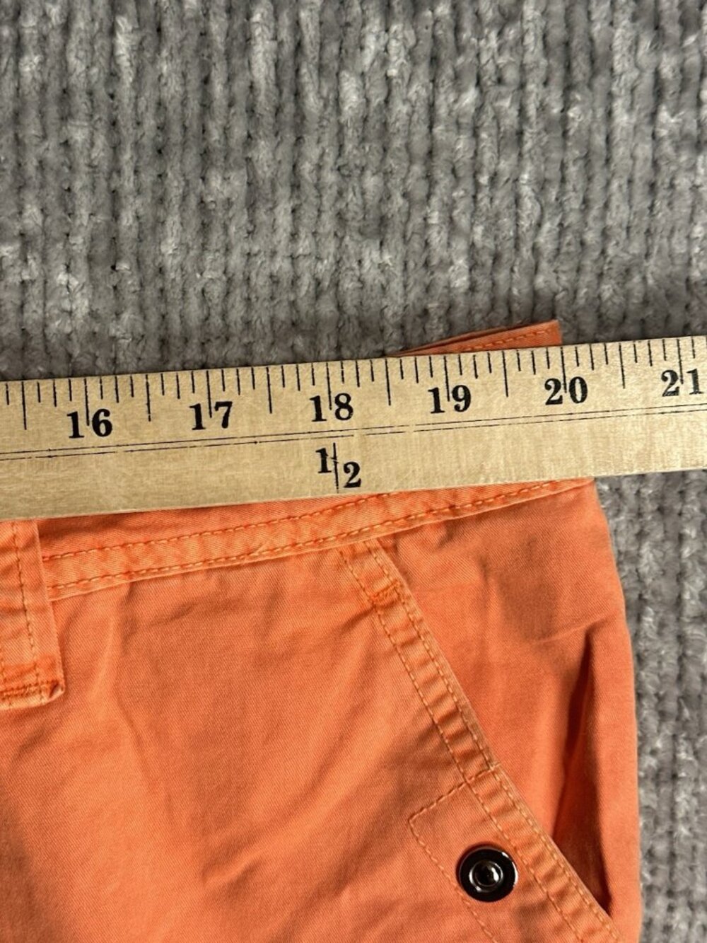 Vintage Y2K Seven Souls Cargo Utility Shorts Orange Multi Pockets Size 38 - Picture 6 of 12